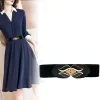 65cm mode féminine élastique classique noir ceinture large taille ceinture extensible pour les femmes cinch accessoires robe manteau vêtements ceinture