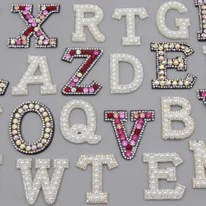 Patch Lettre Strass AB Clip, Rouge, Perle, Appliques pour Vêtements, Fer, Coudre, Danemark ge Strihear, Veste DIY