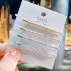 Épingles à cheveux en strass brillant pour femmes, pince à cheveux simple couleur or argent, accessoires pour cheveux de fille, bijoux, vente en gros