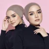 Casquettes islamiques en coton de luxe pour femmes, vente en gros, vente directe d&rsquo;usine, nouvelle mode, Hijab, Modal, Monochrome, 2023