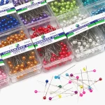 Épingles à coudre à tête ronde colorée, 100 pièces/boîte, 38cm, points grossiers, poussée droite, positionnement, pour robe, bricolage, outils de couture