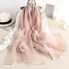 foulard en soie femmes doux long automne hiver foulards mode 2025 solide plaid châles et enveloppes haute qualité foulard pashmina hijab