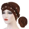 foulard de tête pour femmes musulmanes bicolore coton tresse turban bonnet hijab casquettes intérieur hijabs femme musulman arabe enveloppement turbantes