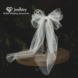 CC Veil-Accessoires pour cheveux de mariage pour femmes, coiffure pour patients, bijoux de fiançailles, en forme de papillon, 100% fait à la main, QS118