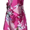robe de mariée en satin de soie pour demoiselle d'honneur, peignoir floral, kimono court, robe de nuit, robe de bain, à la mode, pour femmes