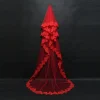 Mariage 3M une couche bord en dentelle rouge blanc ivoire catherdal voile de mariage longue mariée pas cher accessoires Veu de Noiva