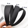 bandeau large en tissu noir semi fini, matériel de couvre chef bricolage, accessoires pour cheveux, vente en gros, 1.5 cm, 2 cm, 3 cm, 4cm