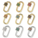 Fermoirs de couleur en spirale en cuivre doré, fabrication de bijoux à faire soi-même, crochet de verrouillage de chaîne suspendu populaire, collier, Bracelets, fournitures faites à la main