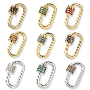 Fermoirs de couleur en spirale en cuivre doré, fabrication de bijoux à faire soi-même, crochet de verrouillage de chaîne suspendu populaire, collier, Bracelets, fournitures faites à la main