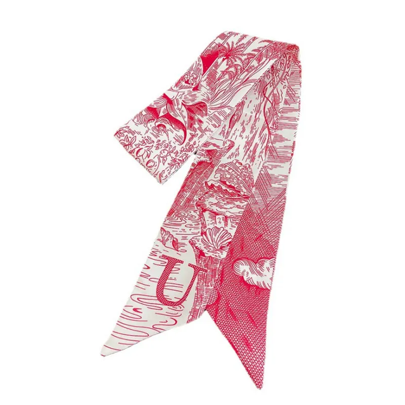 foulard de luxe avec 26 lettres anglaises pour femmes, foulard en soie sergé, décoration pour sac à main, hijab, bandeau pour cheveux