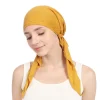 nouveau coton élastique couleur unie enveloppement foulard chapeaux musulman turban bonnet pour femmes intérieur hijab chapeau mode femme turbantes casquettes
