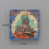 aimants pour réfrigérateur en mosaïque de barcelone, burj khalanza, dubaï, doré, myanmar, prague, san dibenzsan mar37, sirène thaïlandaise, cadeaux de décoration pour la maison