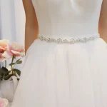 SLBRIDAL-Ceinture de Mariage en Satin avec Strass pour Femme, Accessoires de Robe de Bal de Soirée, Ruban pour Patients, Demoiselles d&rsquo;Honneur