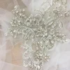 appliques en cristal strass, col en dentelle de perles de cristaux de tulle avec support en dentelle, ceinture de robe de mariée, couverture de mariée 15x20
