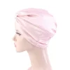 mode musulman soie turban pour cheveux femmes enveloppement tête casquettes dame chapeau de couchage femme hairloss chimio inde chapeau satin turbante mujer