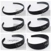 bandeau large en tissu noir semi fini, matériel de couvre chef bricolage, accessoires pour cheveux, vente en gros, 1.5 cm, 2 cm, 3 cm, 4cm