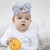 bandeau à gros nœuds pour bébé fille, accessoires de cheveux, jacquard, large, doux, pour nouveau né, turban élastique pour enfants