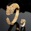 Ensemble de bagues de luxe pour femme, bijoux de mariée, en Zircon, Animal, léopard, nouvelle collection