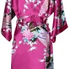 robe de mariée en satin de soie pour demoiselle d'honneur, peignoir floral, kimono court, robe de nuit, robe de bain, à la mode, pour femmes