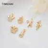 Bijoux à bricoler soi-même faisant 6 Types 14K véritable plaqué or pavé réglage Zircon petite Mini fée/papillon/violon/Hamsa pendentifs breloques