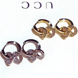 Boucles d&rsquo;oreilles rondes brillantes plaquées or véritable 14k, breloque de tempérament, boucle d&rsquo;oreille délicate, bijoux de luxe assortis pour dames, pendentif cadeau