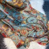 bysifa – foulard en soie naturelle 100% bleu rouge, hijab pour femmes, grande écharpe carrée de marque à la mode, châles paisley d'automne et d'hiver