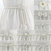 ceinture en chaîne de perles pour femmes, ajustable, mode femmes, marque de luxe, design, style simple, décor, robe, fine, slim