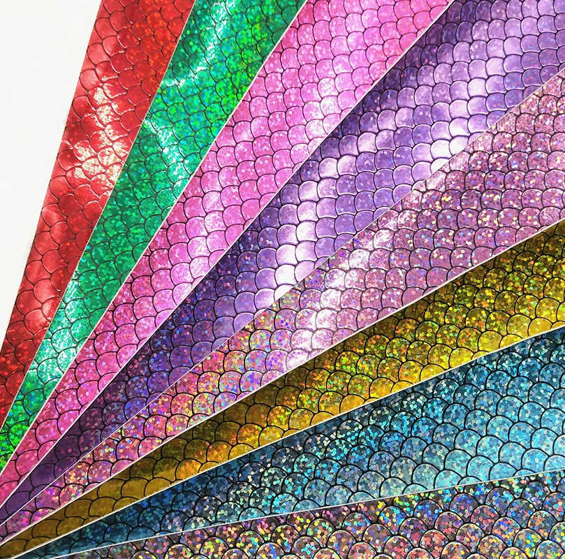 tissu sirène scintillant en faux cuir pu, bricolage, broche artisanale, nœuds, cadeau, boucle d'oreille faite à la main, fabrication artisanale, matériel de décoration, rembourrage