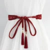 ceinture tressée à pampilles pour femmes, corde de taille fine tricotée, style boho, accessoires pour robe, nouvelle collection