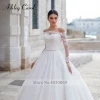 ashley carol robe de bal robe de mariée avec veste semi transparente col bateau appliques ceinture robe de mariée robes de novia