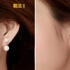 boucles d'oreilles élégantes en perles de coquillage pour femmes, bijoux en argent 925, clous d'oreilles à la mode de style coréen, cadeau de rencontre pour fille douce