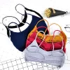 beauté dos yoga soutien gorge femmes rembourré soutien gorge de sport amovible soutien gorge d'entraînement sans fil fitness soutien gorge élastique mince bandoulière soutien gorge d'entraînement