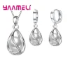 Ensemble de bijoux cadeaux élégants pour femmes, en argent Sterling 925, pendentif en perles d&rsquo;eau douce rotatives, collier, boucles d&rsquo;oreilles Huggie