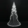 mariage 3m une couche bord en dentelle rouge blanc ivoire catherdal voile de mariage longue mariée pas cher accessoires veu de noiva
