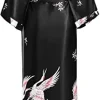 vêtements de nuit en satin pour femmes, robe de mariée en soie, chemise de nuit décontractée, longue, en rayonne, animal, kimono