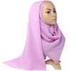 foulard hijab froissé pour femme musulmane, écharpes islamiques en or avec estampage à chaud, châles solides, 90x200cm