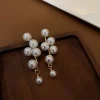 boucles d'oreilles en perles pour femmes, bijoux coréens élégants, à la mode, en or, pendentif de mariage, 2022