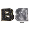 26 strass anglais a z alphabet lettre applique fer sur patch pour tissu nom bricolage badge autocollant pour robe jean pantalon chaussures