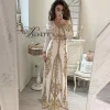 Caftan marocain Caftan robes de soirée musulmanes a-ligne manches longues appliques perlées dubaï arabe Abaya robe islamique personnalisée
