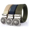 hommes ceinture en nylon de luxe or lions métal boucle automatique ceintures en toile pour hommes mode jean ceinture noir mâle sangle