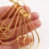 Épingles de sûreté artisanales, 10 pièces, argent/or rose/or, broche, marqueurs de points, épingles de sûreté, boucles, breloques, attaches d'étiquettes de bijoux