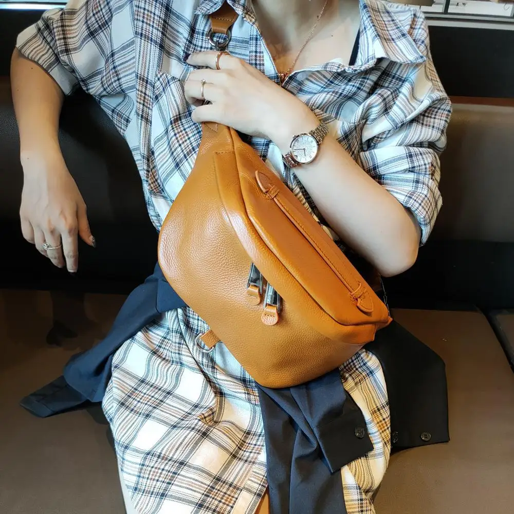 BRIGGS – sac de ceinture pour femmes, sac de luxe de marque de styliste, sac en cuir véritable de qualité féminine, sac banane pour femmes
