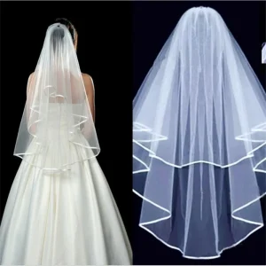 Voile de mariée court et Simple en Tulle, deux couches avec peigne, voile de mariée blanc ivoire pour mariée, accessoires de mariage