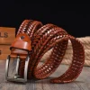 nouvelle ceinture tressée pour hommes ceinture tissée de luxe en cuir véritable sangles de vache tricoté à la main concepteur hommes pour jean ceinture hommes ceintures