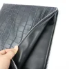 pochette noire personnalisée en cuir véritable pour femme, sac à main enveloppe crocodile en relief, pochette d'affaires élégante, fête, mode