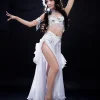 ceinture de soutien gorge de danse du ventre à paillettes pour femmes, olympiques de danse du ventre, vêtements de performance, accessoires de scène de salle de rh, ensemble de 2 pièces