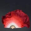 voile de soie blanc bordeaux, une paire pour femmes, grand voile de danse en soie fluide et coloré, drapeau peint à la main, banderole, danse du ventre