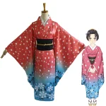Anime Kimetsu No Yaiba Cosplay Costumes pour femmes, uniforme Koyuki, Kimono japonais Akatro, ensemble Gelfor