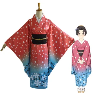 Anime Kimetsu No Yaiba Cosplay Costumes pour femmes, uniforme Koyuki, Kimono japonais Akatro, ensemble Gelfor