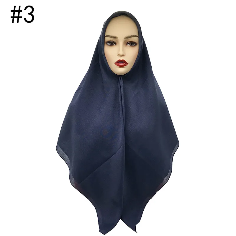 foulard hijab malaisien en coton pour femme, Écharpe carrée surdimensionnée, châle musulman de haute qualité